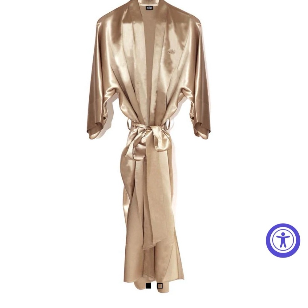 Slip silk Robe - caramel gold - Picture 4 of 4